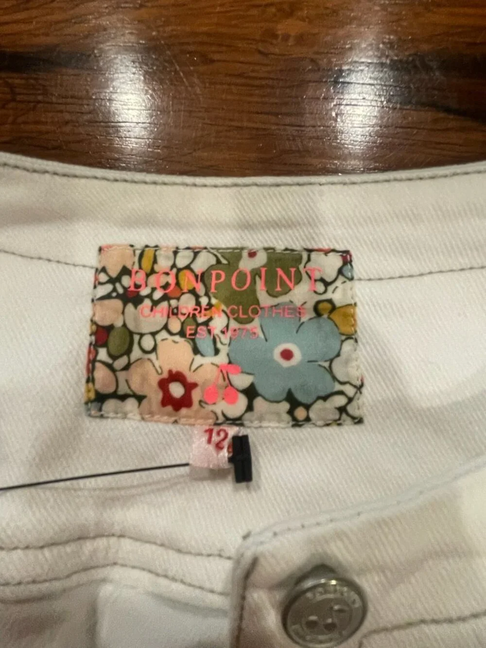Bonpoint White Denim Jacket Girls 12